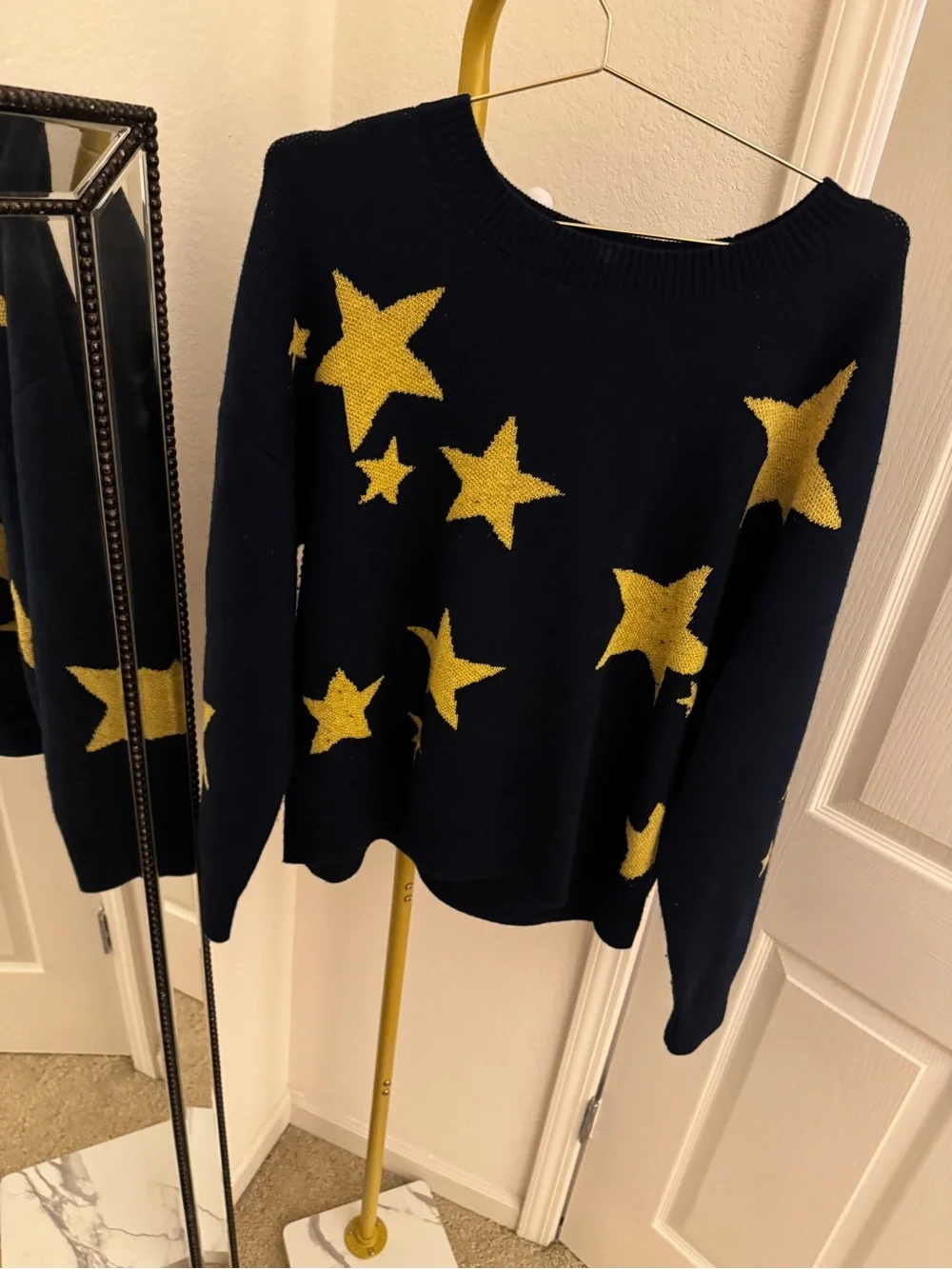 Kate Spade New York Navy Gold Star Sweater XXL